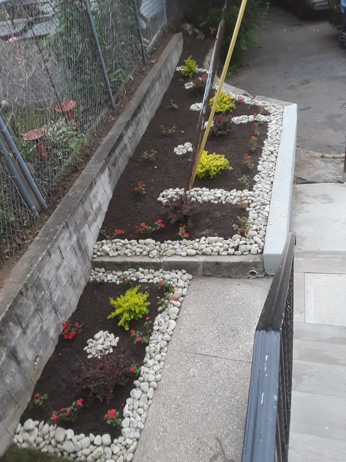 Outdoor construction and landscaping project in New Jersey